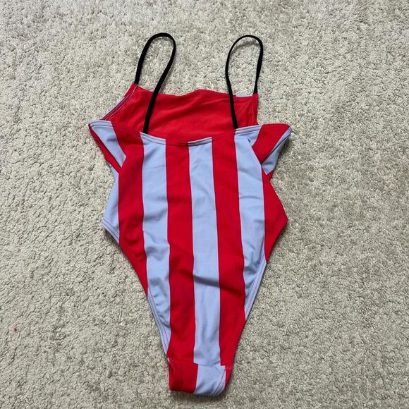 NWT Topshop Women's Multicolored Striped Swimsuit One Piece - Picture 4 of 4
